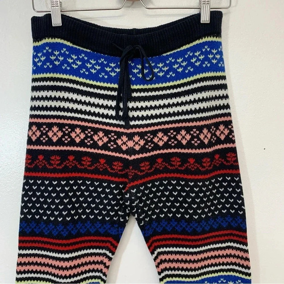 American Eagle Knit Joggers Woman Medum  Drawstring Fair Isle  Colorful  Stretch - Picture 2 of 13